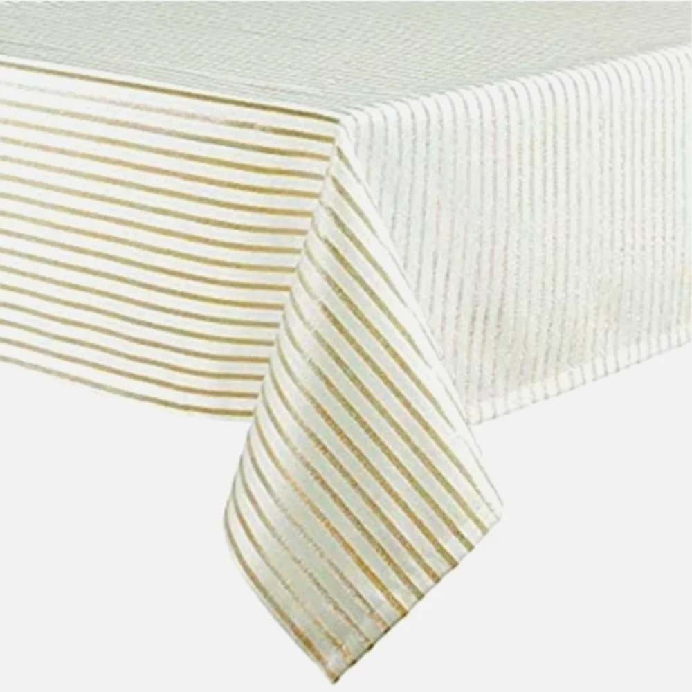 kate spade New York Harbour Drive Tablecloth in Gold Stripe NWT